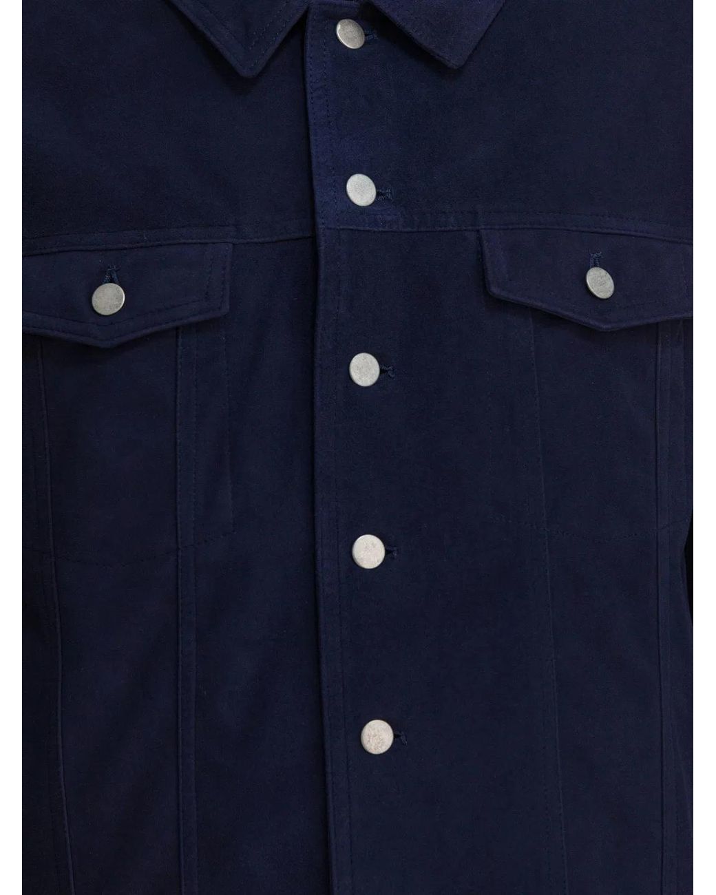 Altum Blue Suede Trucker Jacket for men