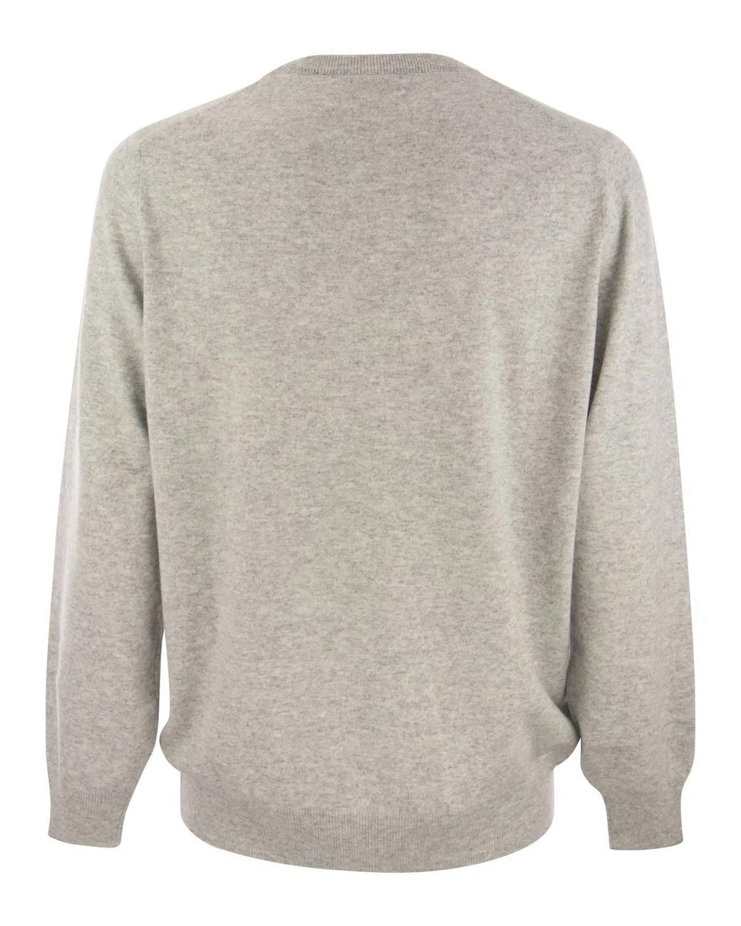 Brunello Cucinelli Gray Pure Cashmere Crew-Neck Sweater for men