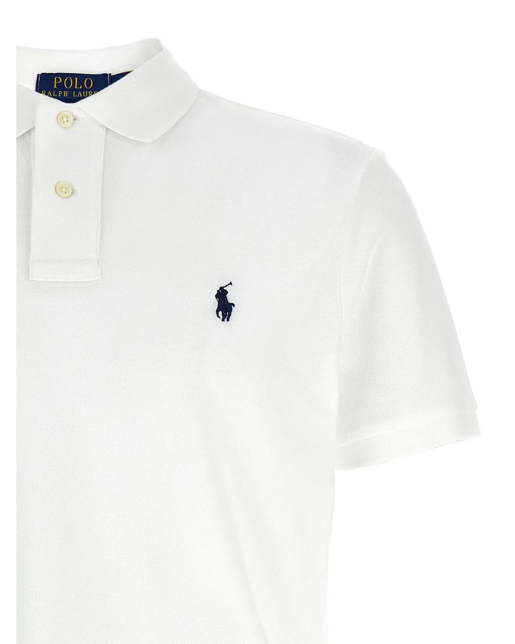 Polo Ralph Lauren White Logo Embroidery Polo Shirt for men
