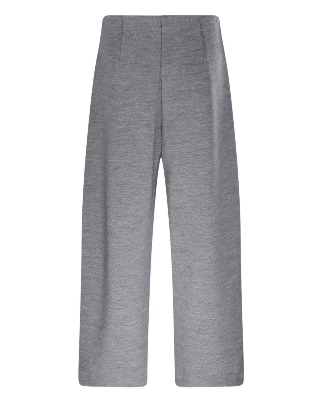 Max Mara Gray Wool And Cotton Trousers