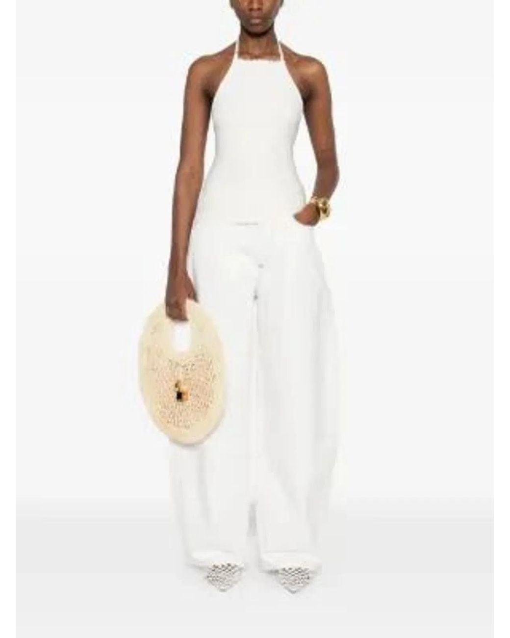 Jacquemus White The Ovalo De-Nîmes Jeans
