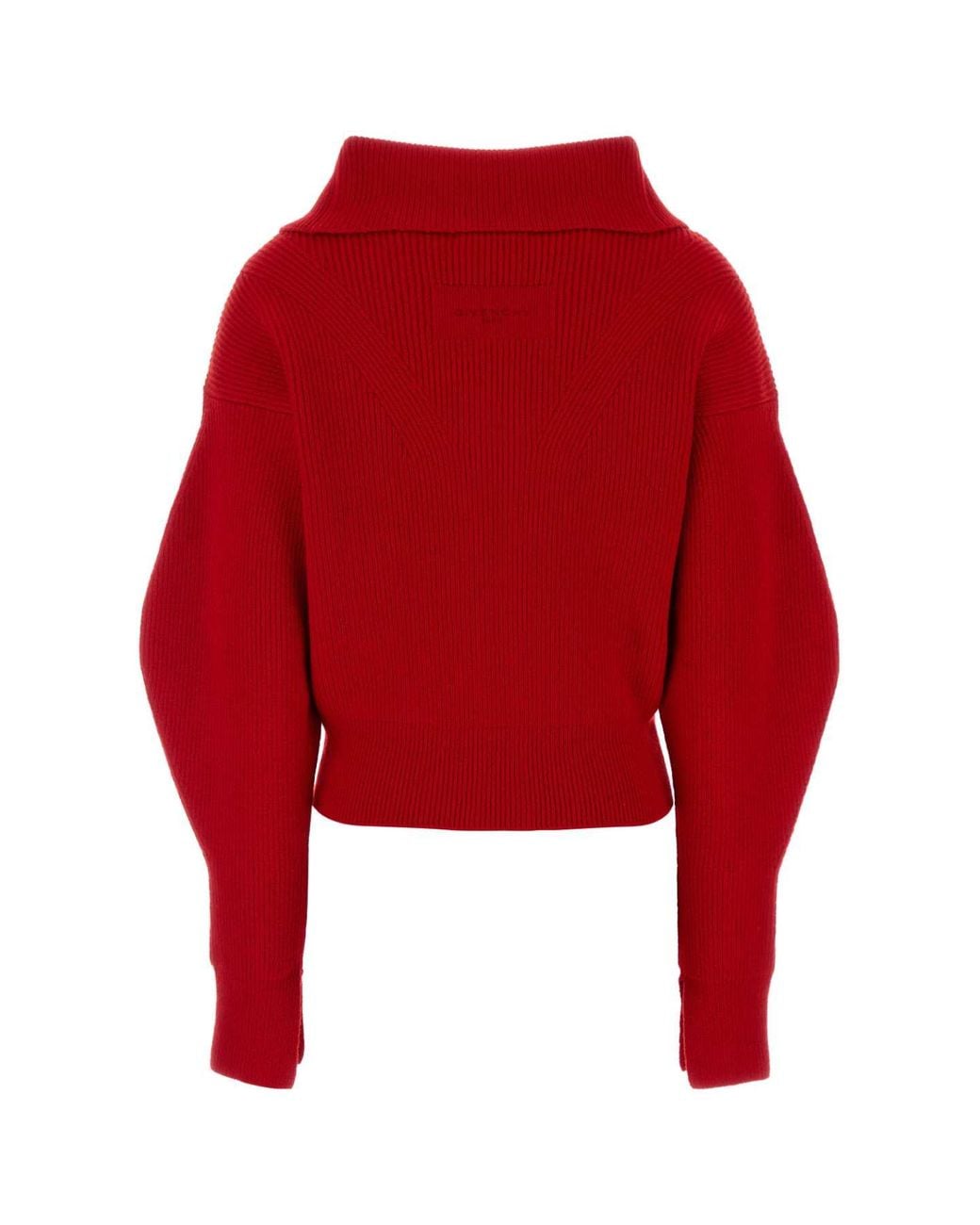 Givenchy Red Wool-Blend Cardigan For
