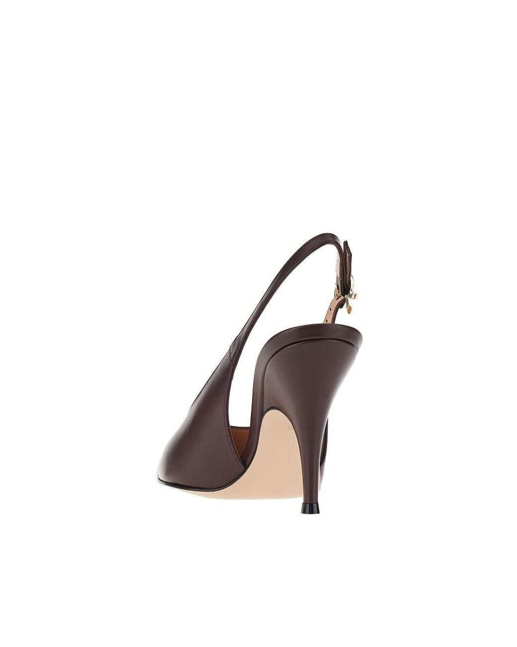 Gianvito Rossi Brown Sofia Leather Slingback Pumps