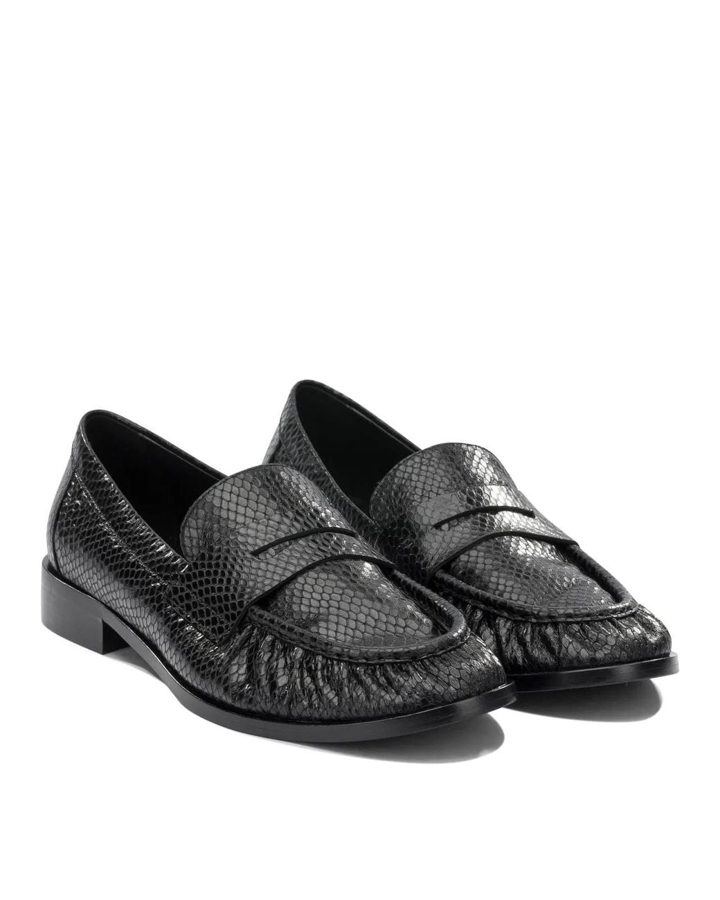 Strategia Black Leather Loafers