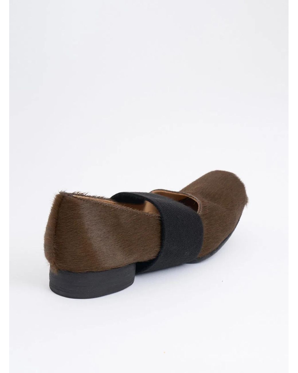 Uma Wang White Low-Heeled Leather Ballet Flats