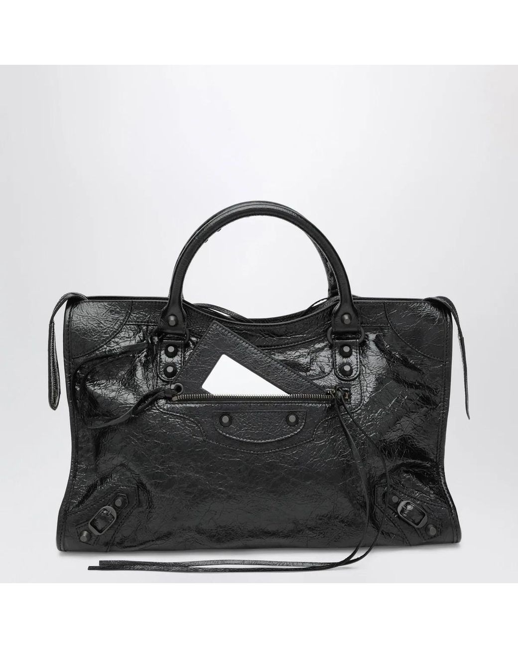 Balenciaga Black Le City Medium Lambskin Leather Handbag