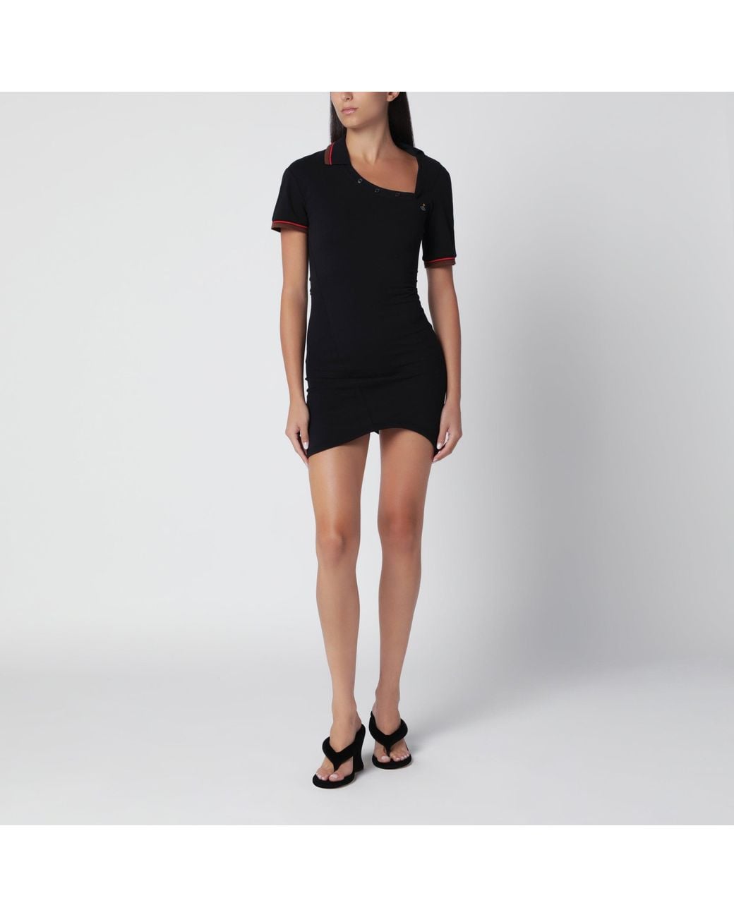 Vivienne Westwood Black Glory Cotton Piqué Polo Dress