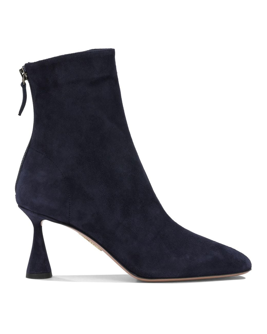 Aquazzura Blue "Amore 75 Mm" Ankle Boots With Zipper