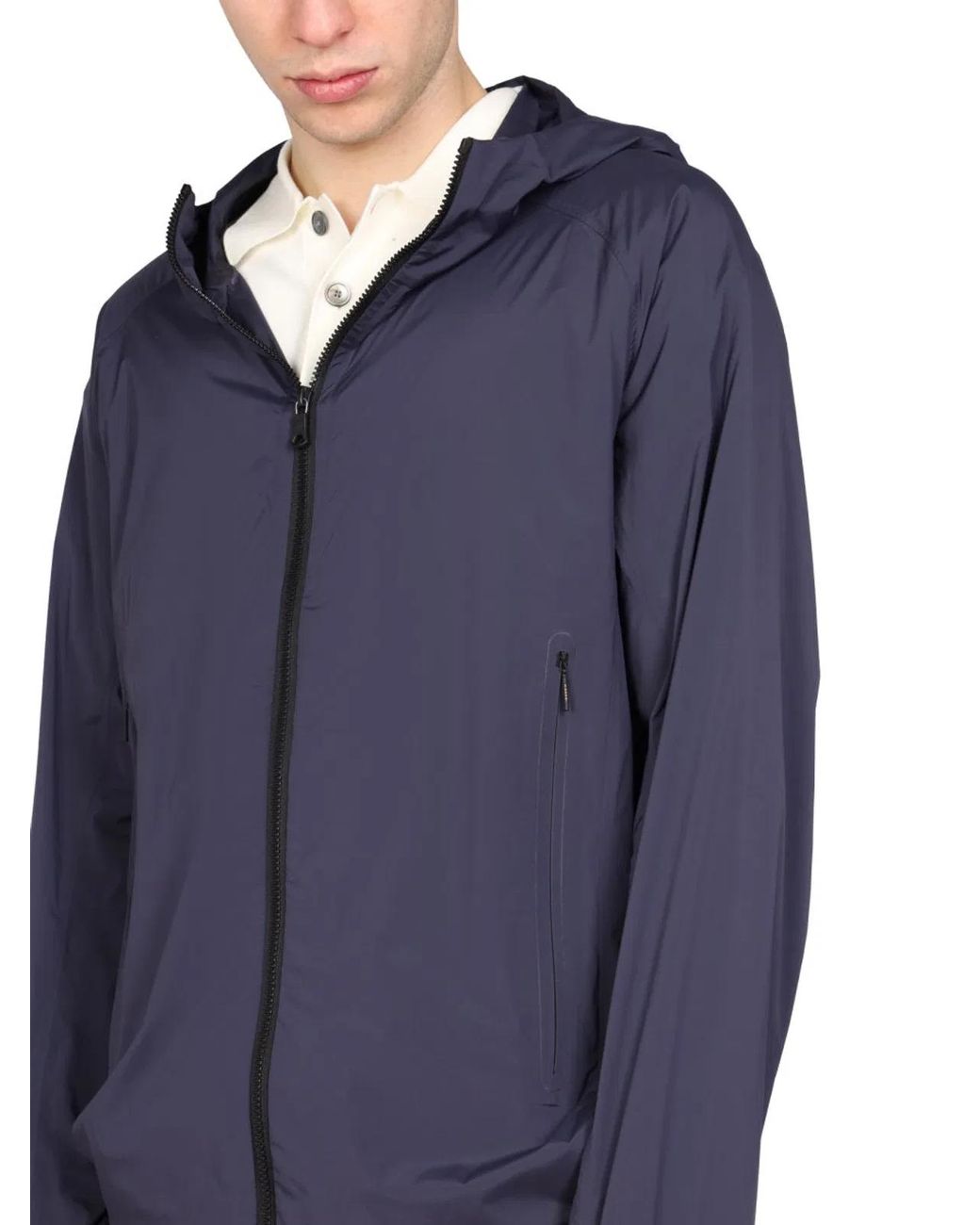 Monobi Blue Nylon Hood Jacket for men