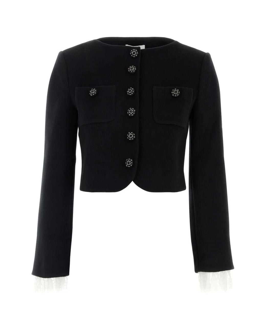 Self-Portrait Black Self Portrait Wool Blend Blazer
