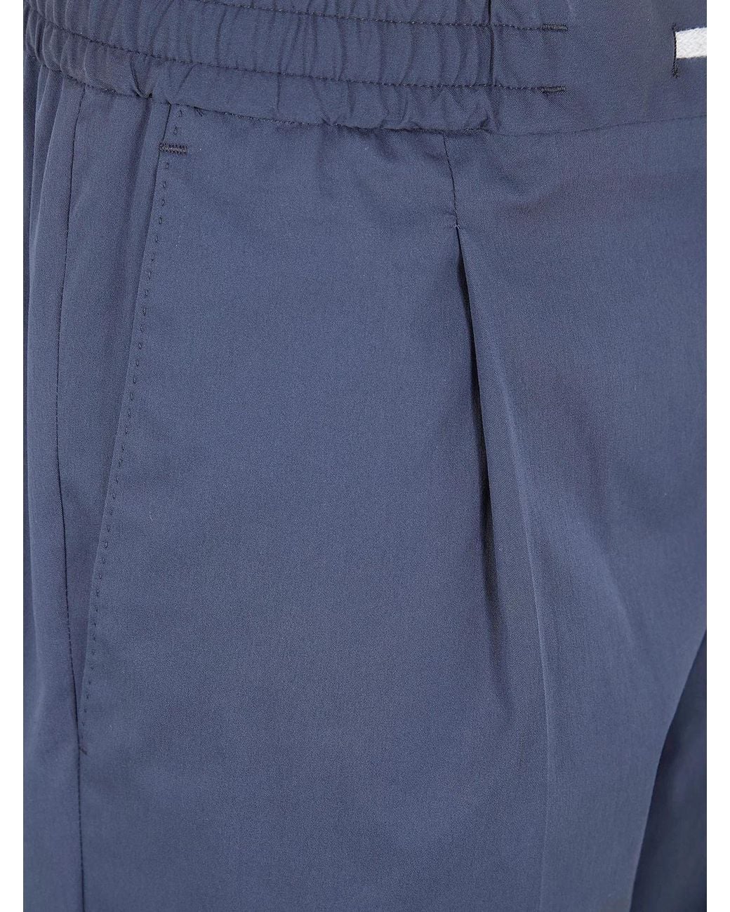 PT01 Blue Soft Popeline Regular Trousers for men