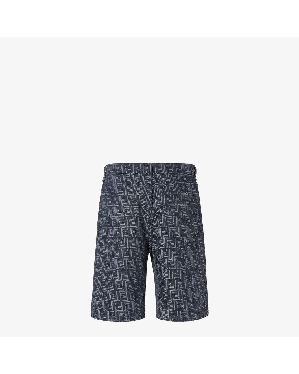Fendi Gray Cotton Bermuda Shorts for men