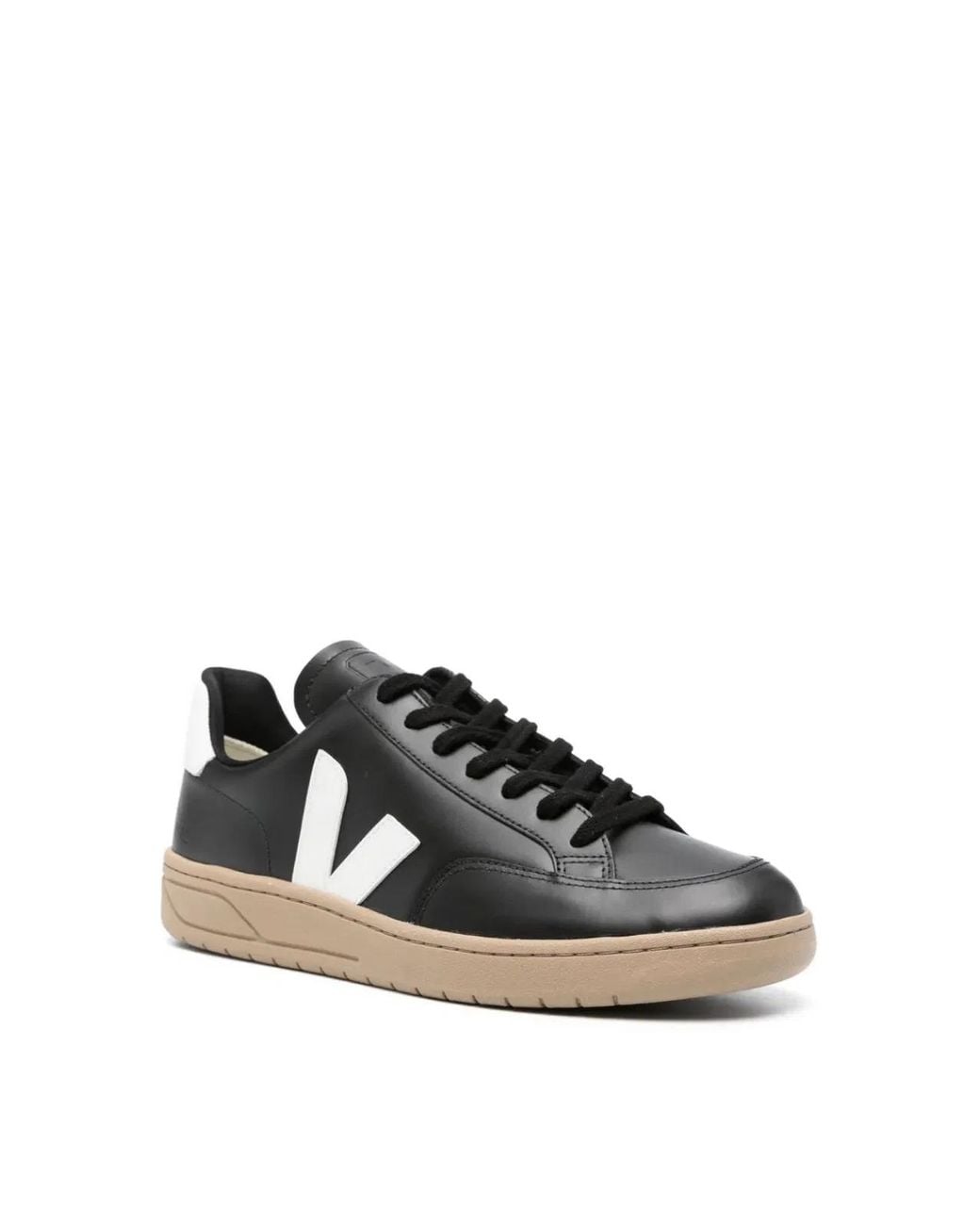 Veja Black V-12 Leather Sneakers