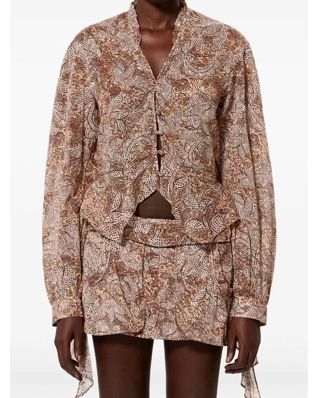 Isabel Marant Orange Celeny Printed Blouse