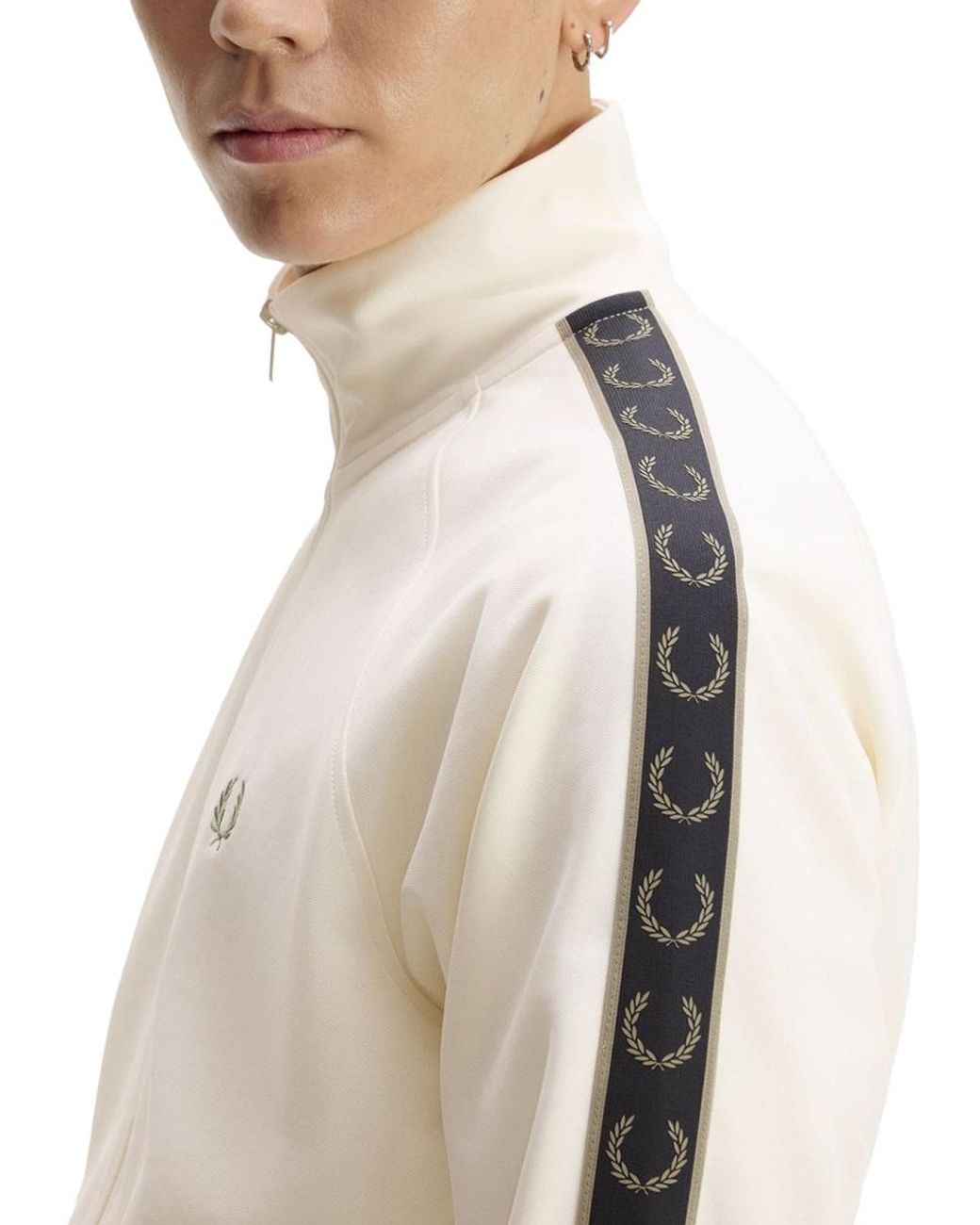 Fred Perry Natural Recycled Poly Cotton Sports Jacket for men