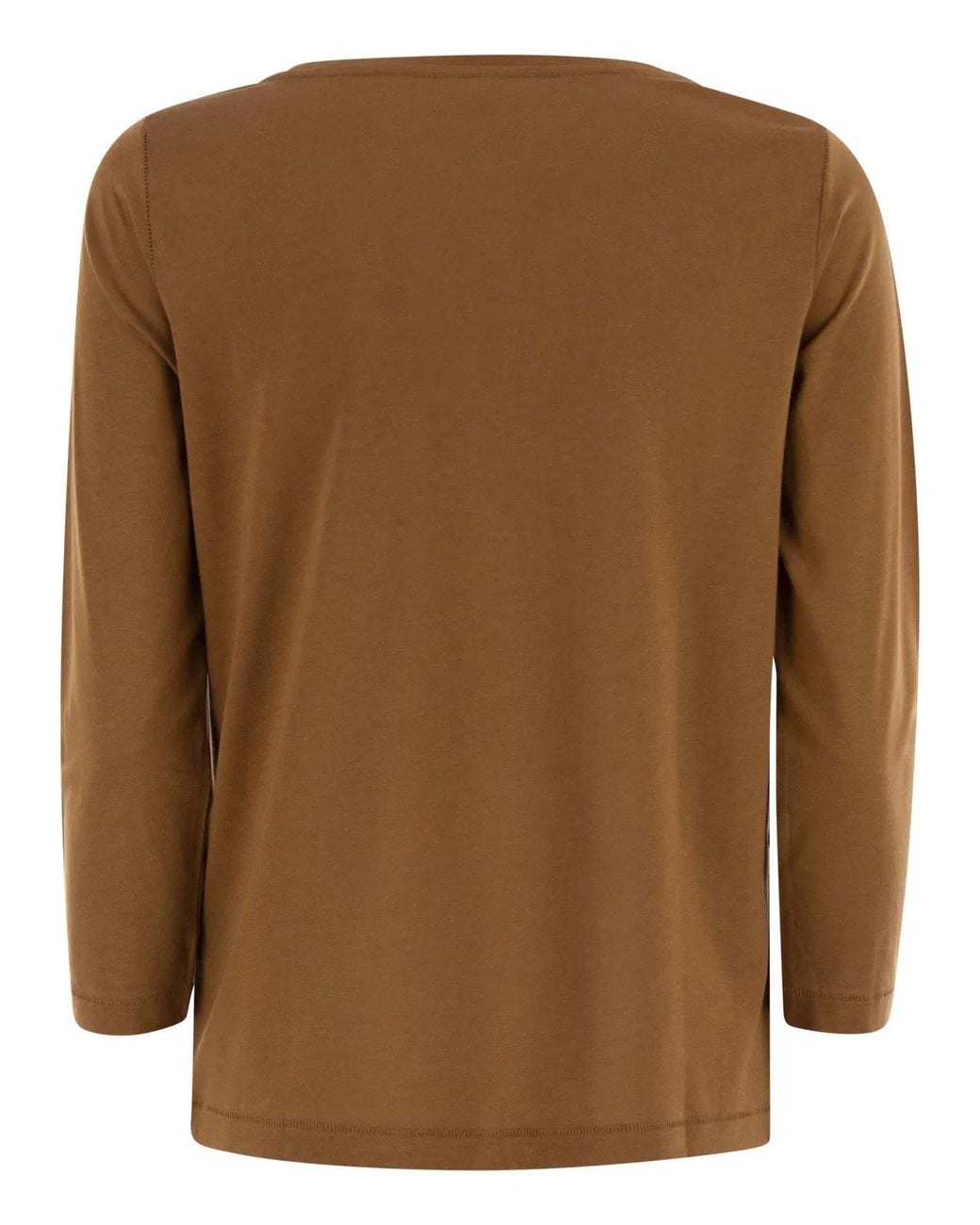Majestic Brown T-Shirt With 3/4 Sleeves