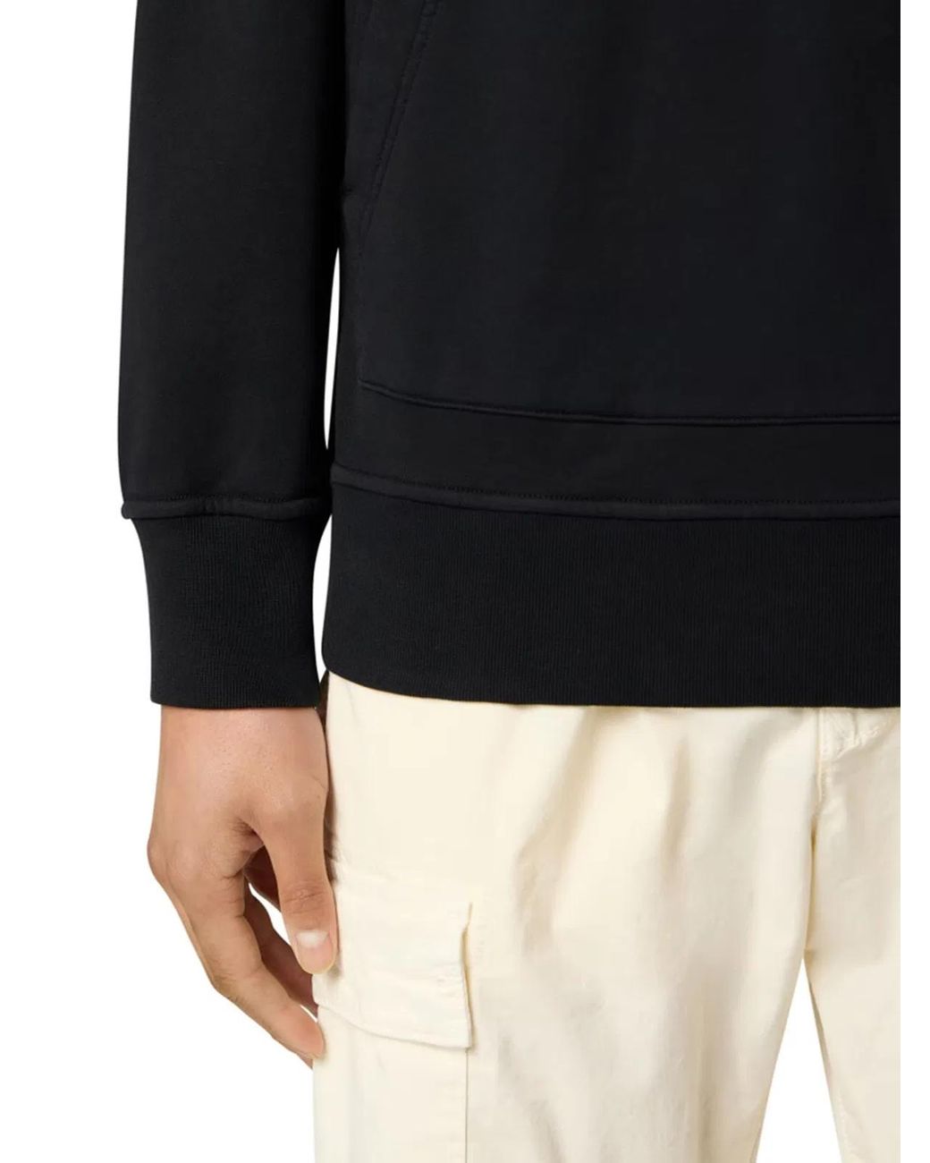 Stone Island Black Regular Fit Sweatshirt With Hood And Kangaroo Pocket for men