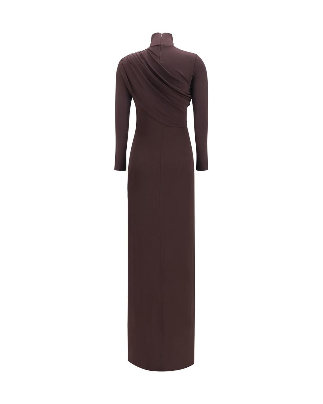 Courreges Brown Twist High Neck Jersey Dress