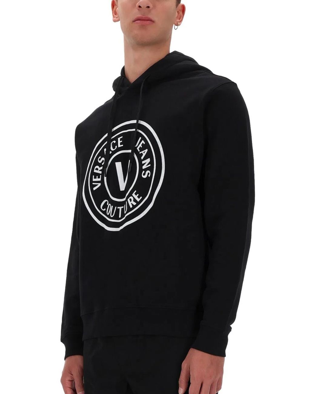Versace Jeans Couture Black Sweatshirt With Logo for men