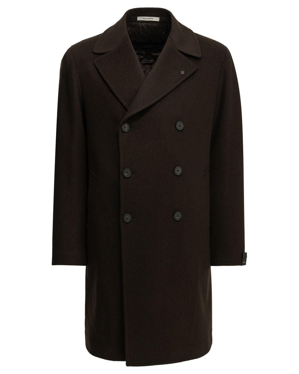 Tagliatore Black "Bruce" Long Coat for men