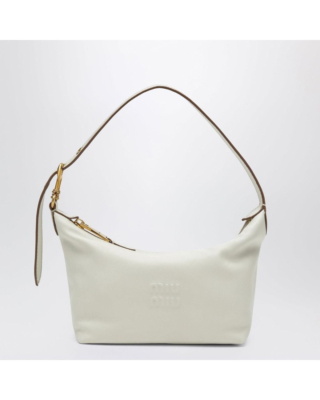 Miu Miu White Spirit Nappa Leather Pouch