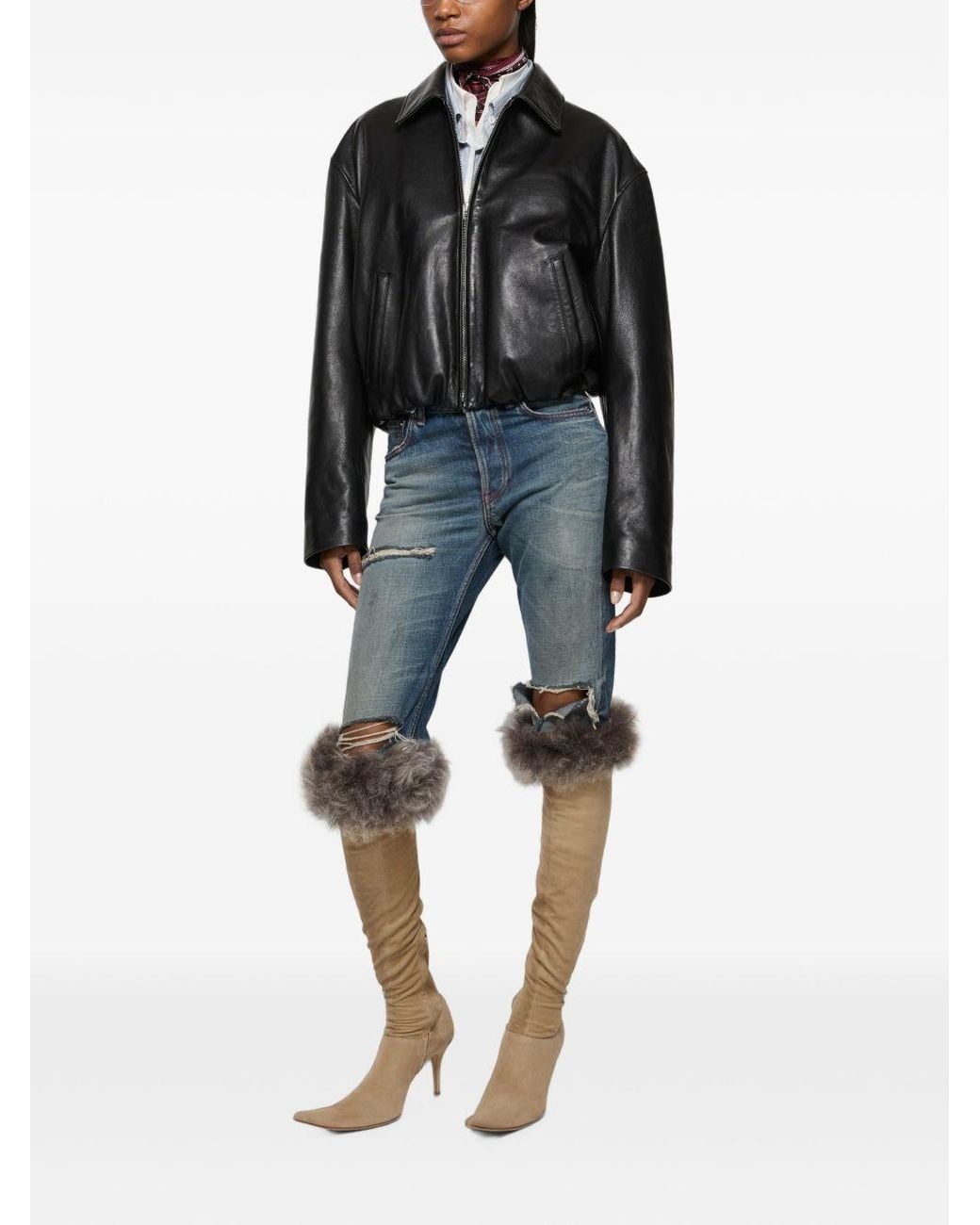 Acne Black Leather Biker Jacket