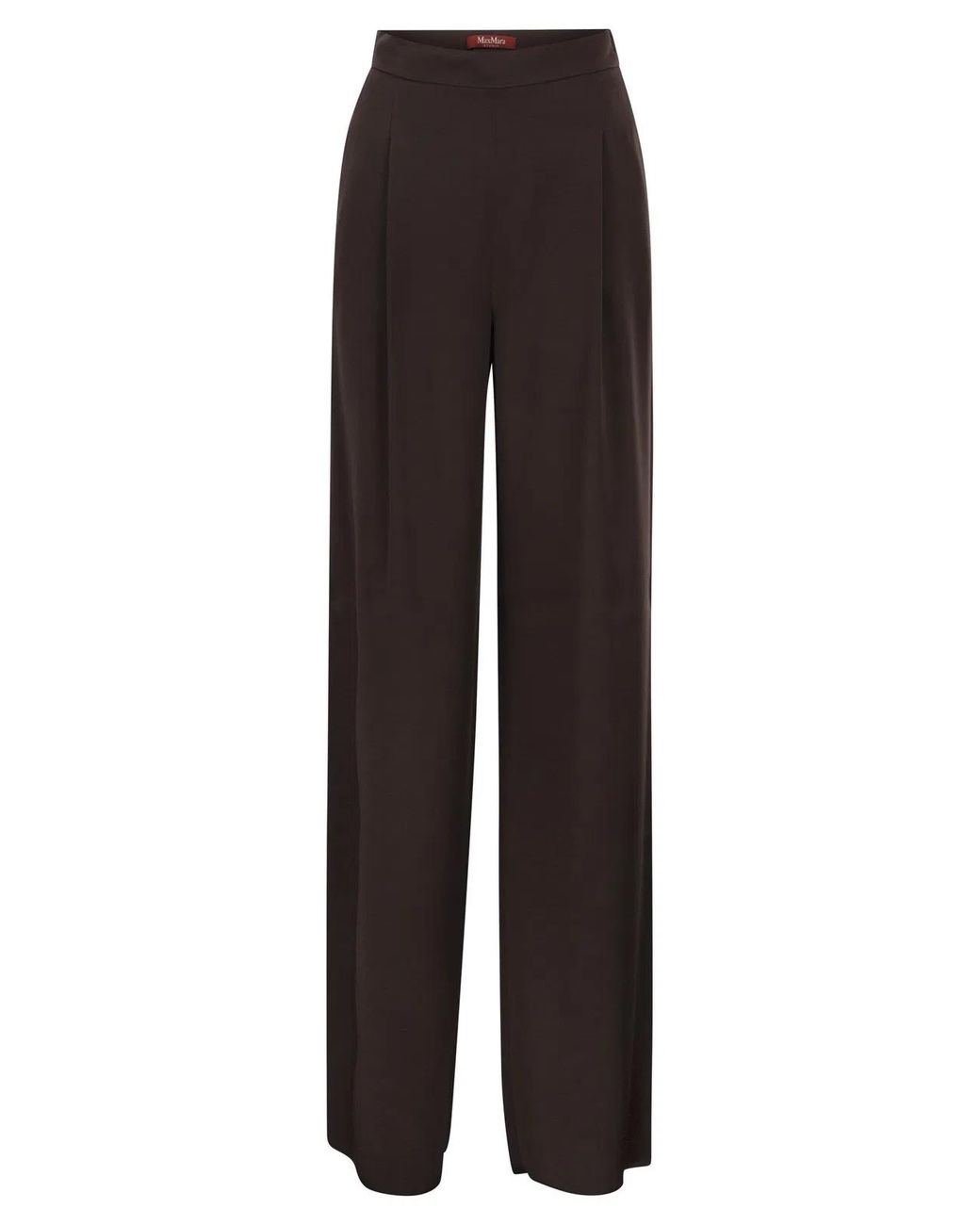 Max Mara Brown Maxmara Studio Msealpaca – Fluid Palazzo Trousers