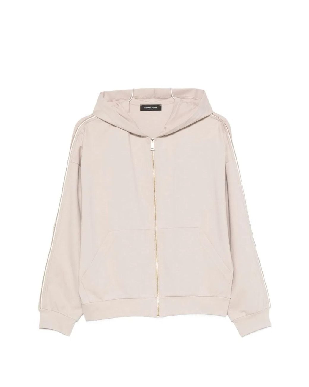 Fabiana Filippi Natural Front Zip Hooded Jacket