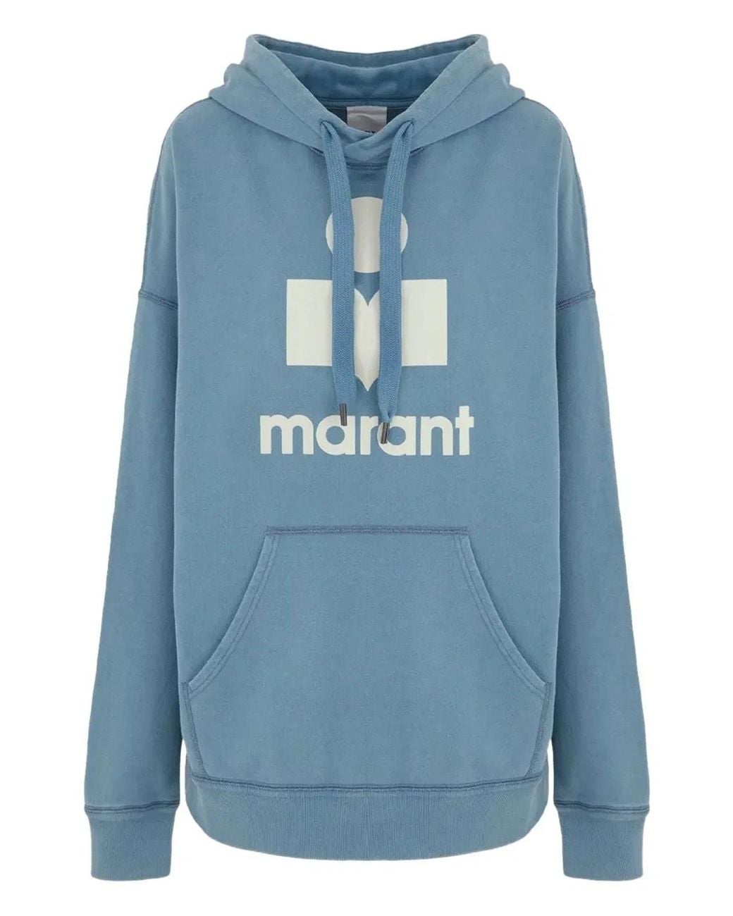 Isabel Marant Blue Logo-Print Hoodie for men