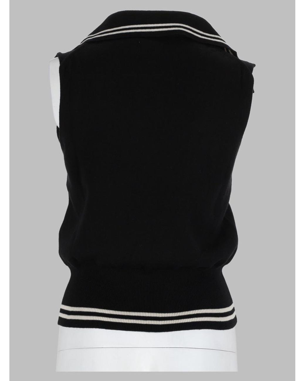 Vivienne Westwood Black Striped Cotton-Cashmere Knit Top