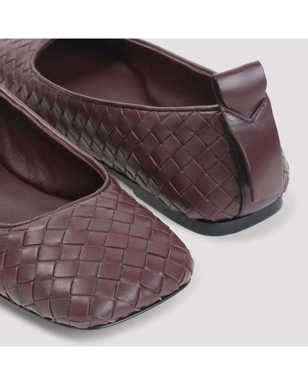 Bottega Veneta Purple Aubergine Leather Charlotte Ballerinas