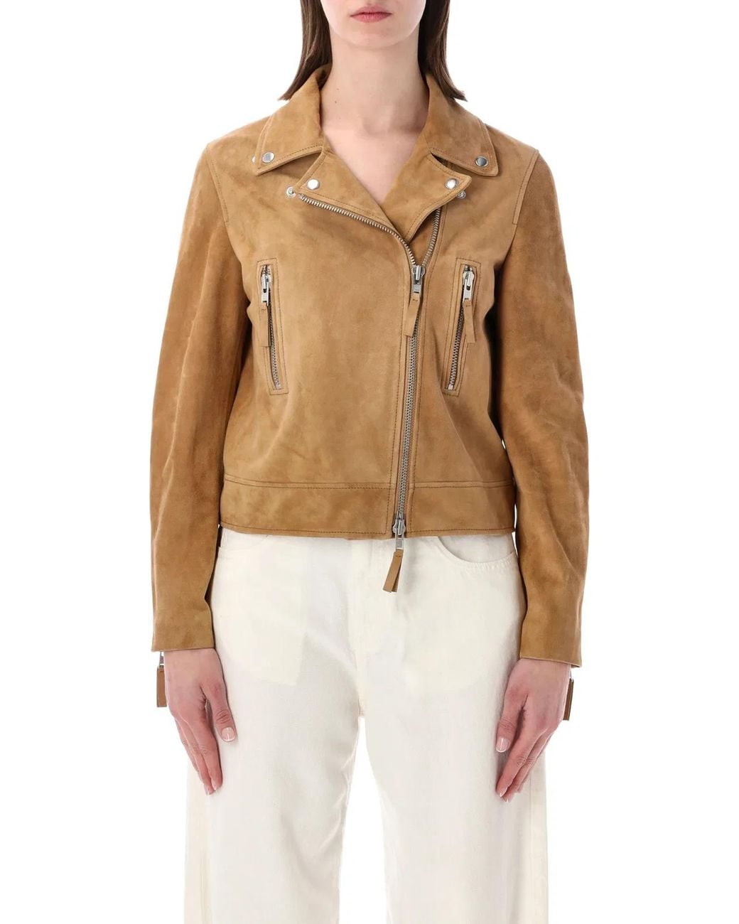 S.W.O.R.D Natural Classic Biker Suede Leather Jacket