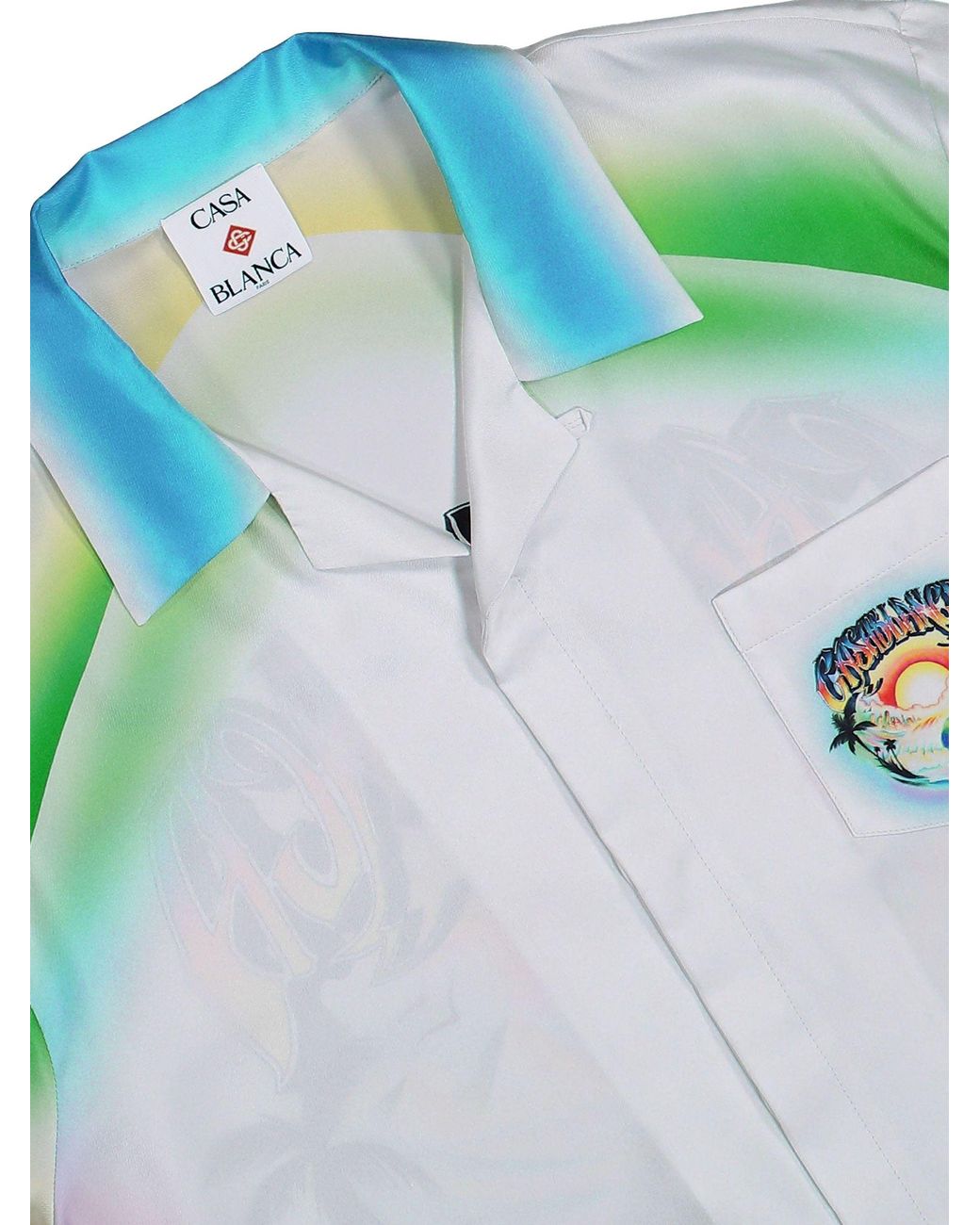 Casablanca Blue Cuban Collar Short-Sleeve Shirt For for men