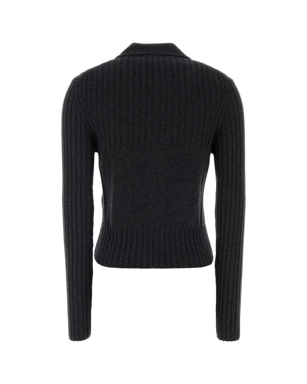 Victoria Beckham Black Graphite Wool Blend Cardigan