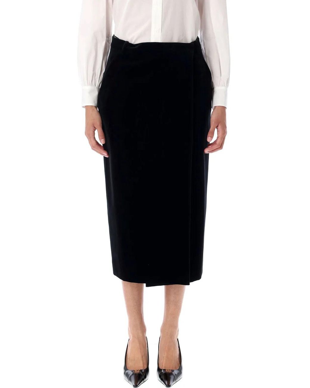 Saint Laurent Black Wrap Skirt