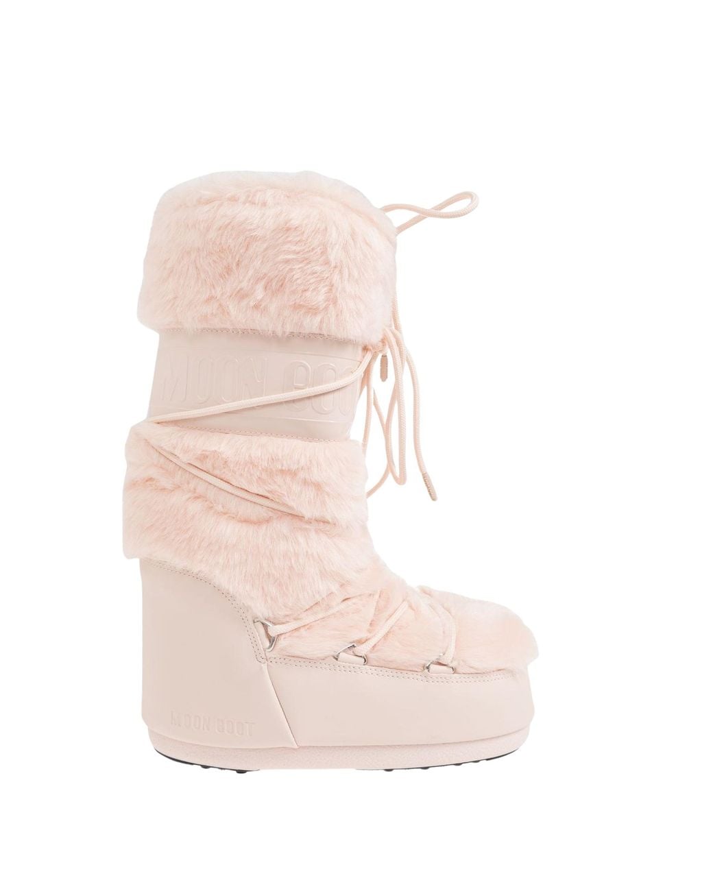 Moon Boot Pink Logo Printed Lace-Up Snow Boots
