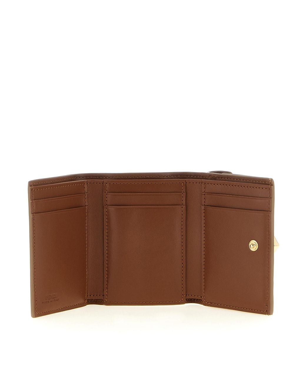 Fendi Brown 'Ff' Trifold Mini Wallet