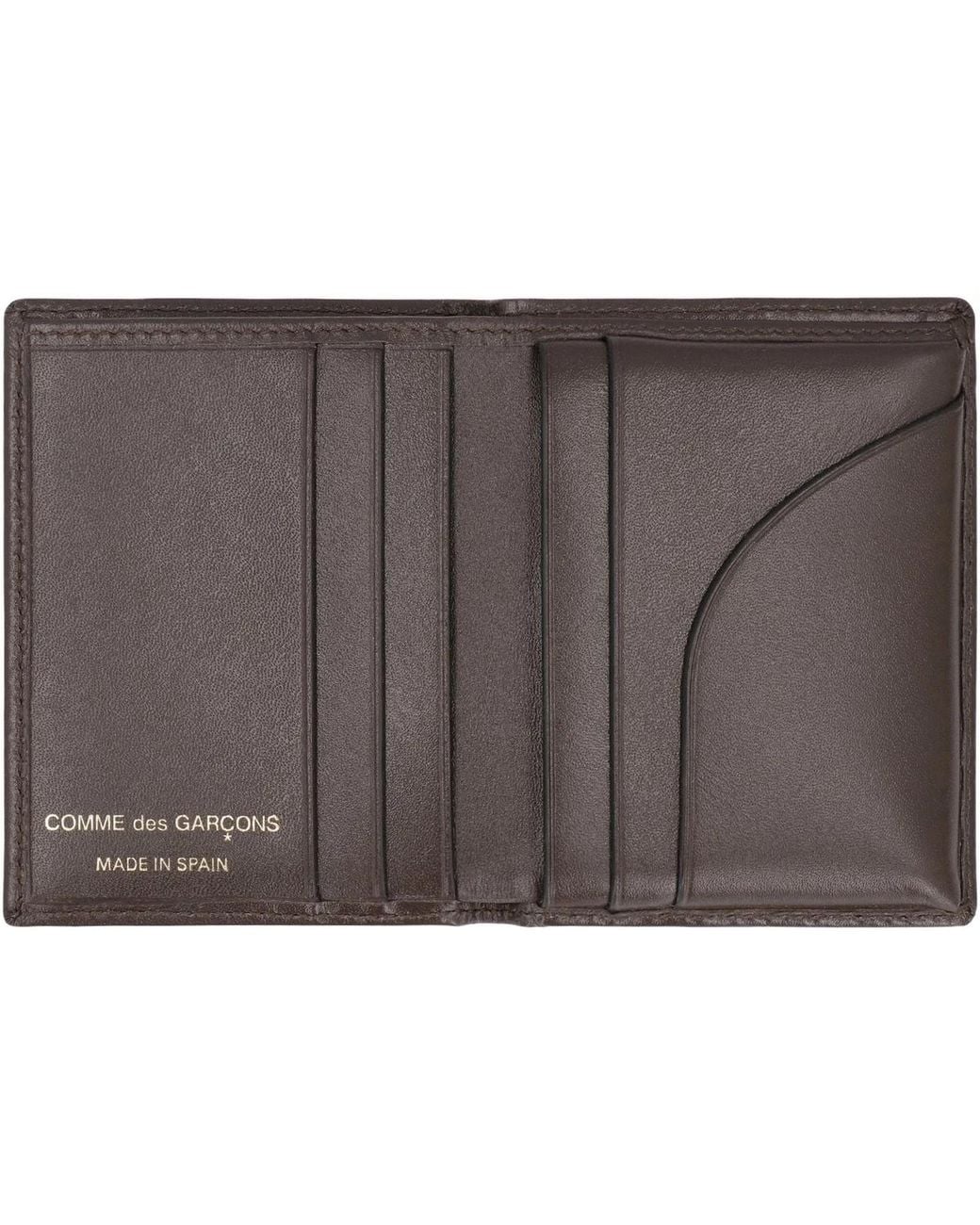 Comme des Garçons Brown Wallet Portefeuille Plié En Cuir Marron