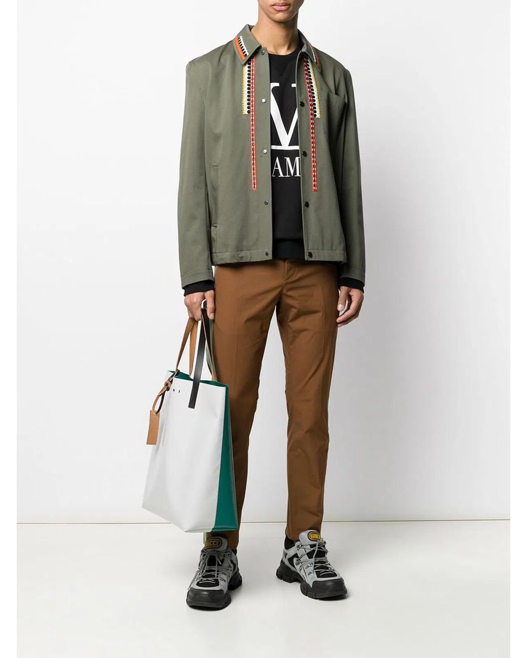 Valentino Green Embroidery Shirt for men