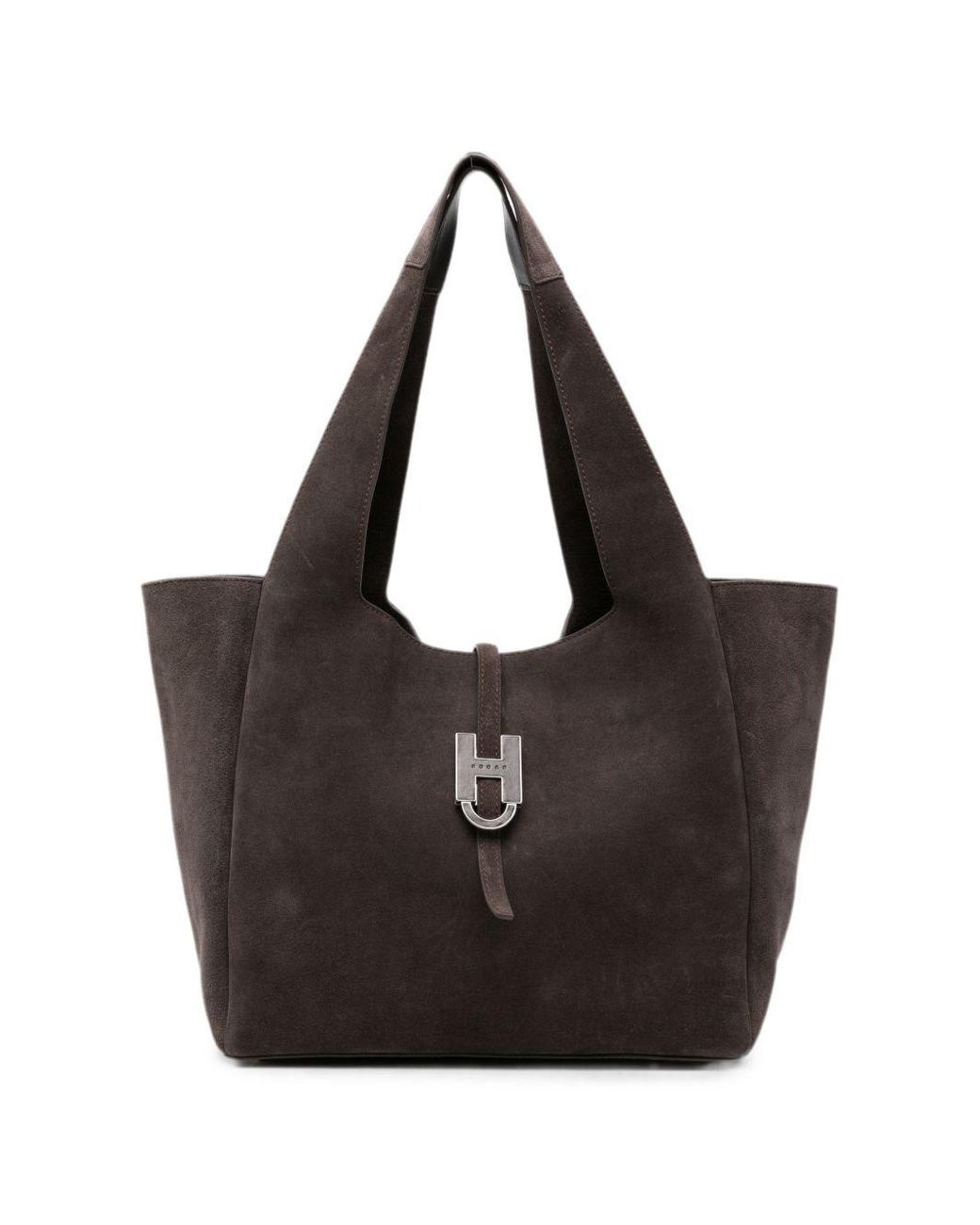 Hogan Black Suede Shopping Bag