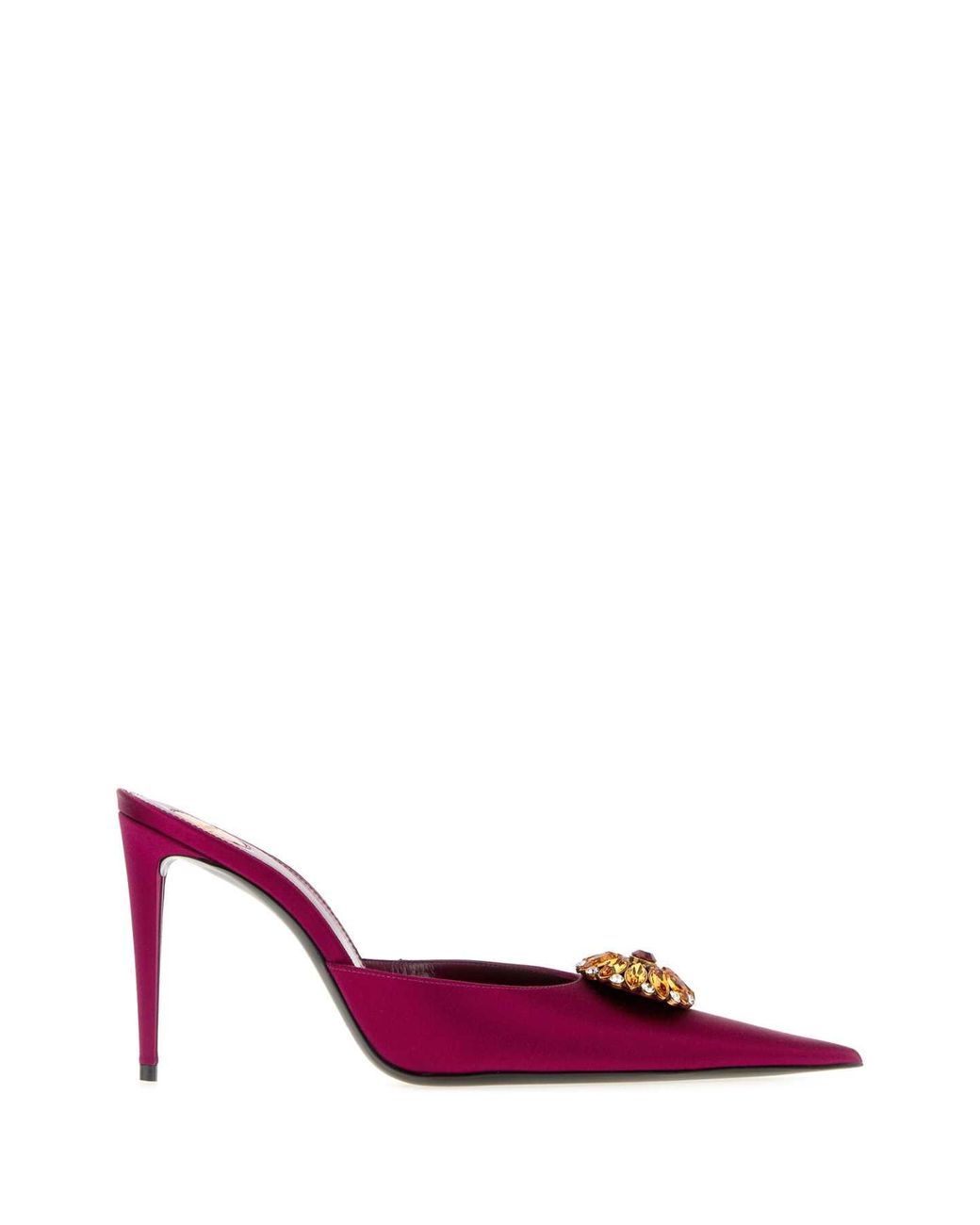 Saint Laurent Pink Embellished Mules
