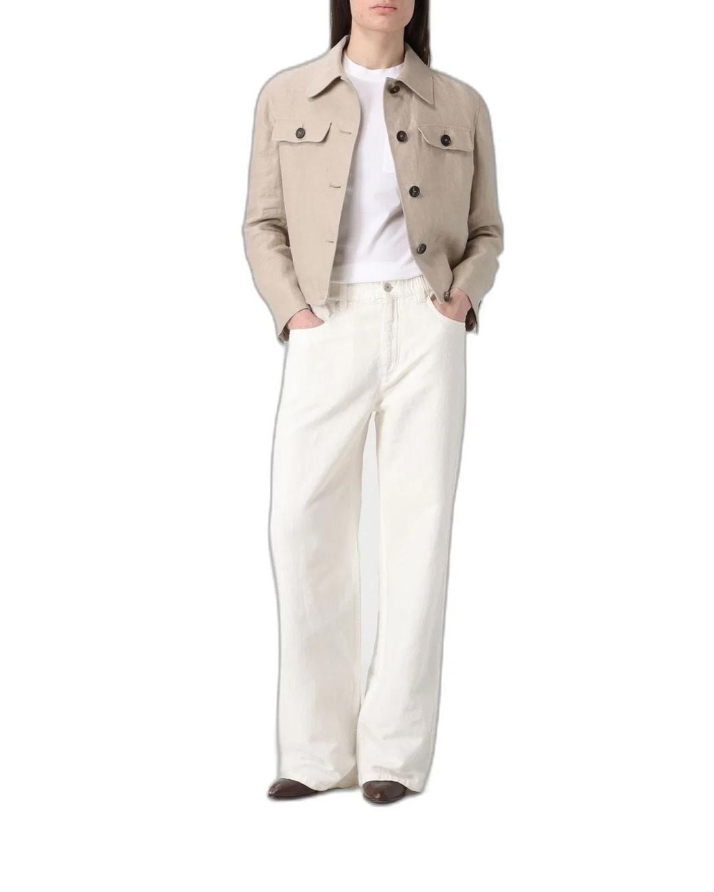 Brunello Cucinelli White Contemporary Trousers