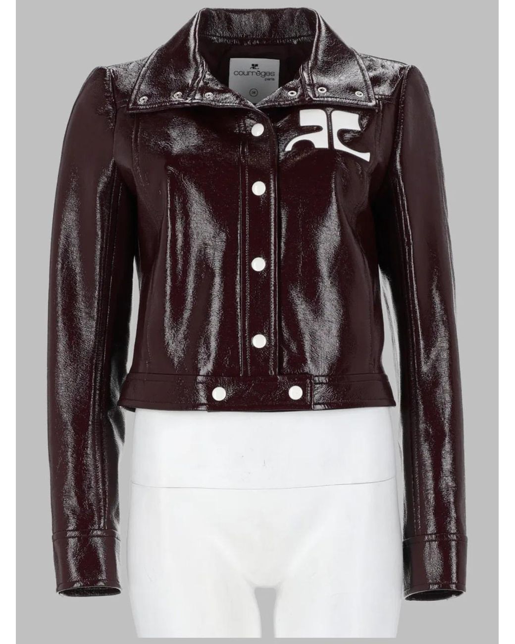 Courreges Red Cropped Logo Jacket Cotton