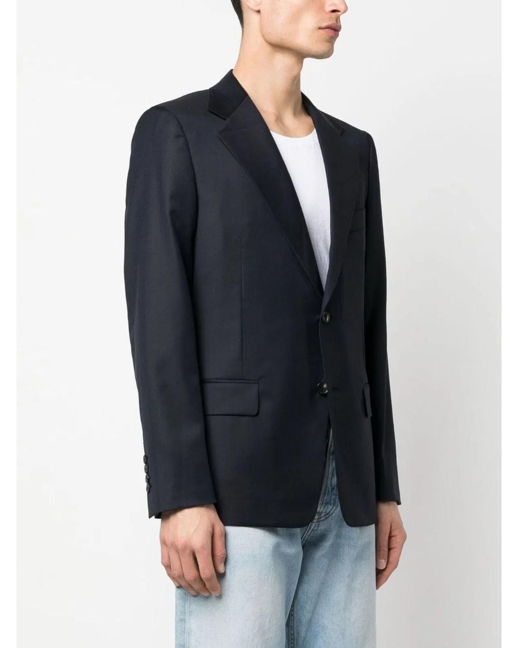 Lanvin Black Single-Breasted Wool Jacket for men