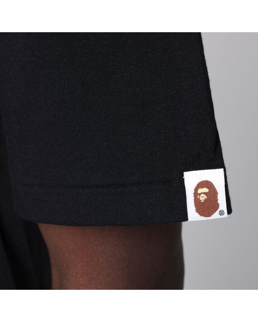 A Bathing Ape Black College T-Shirt for men