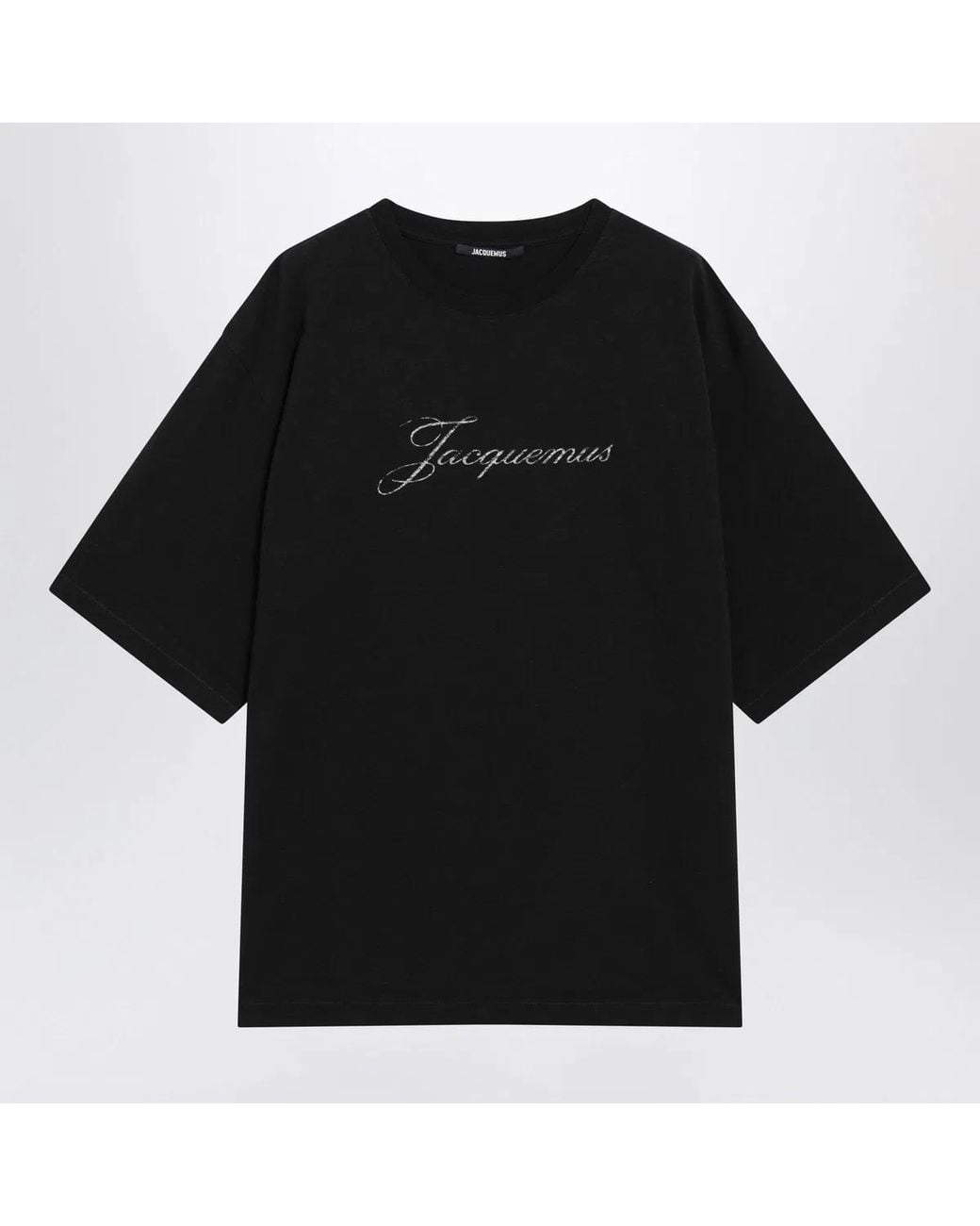 Jacquemus Black Cotton-Blend Logo T-Shirt for men
