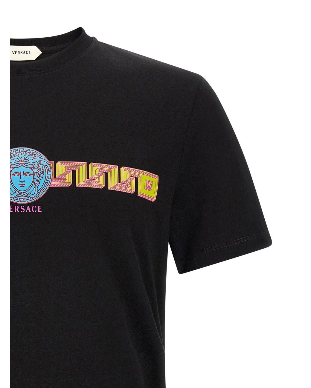 Versace Black 'Medusa' Print Cotton T-Shirt for men