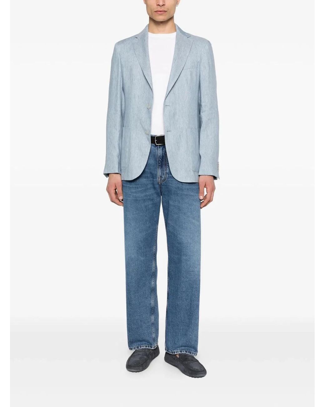 Boss Blue Viscose Blazer for men