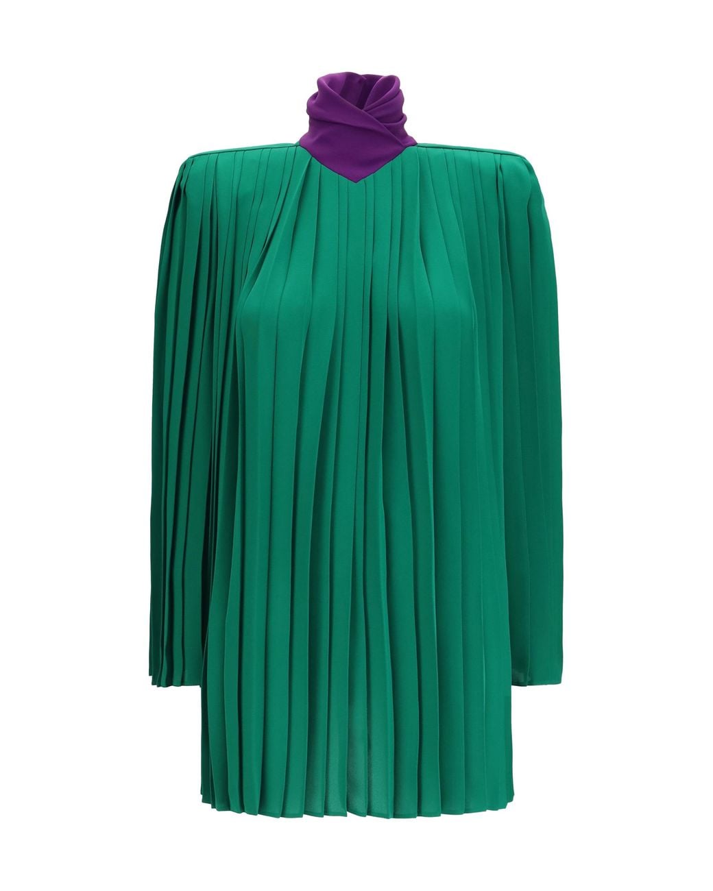 Valentino Green Pleated Georgette Top