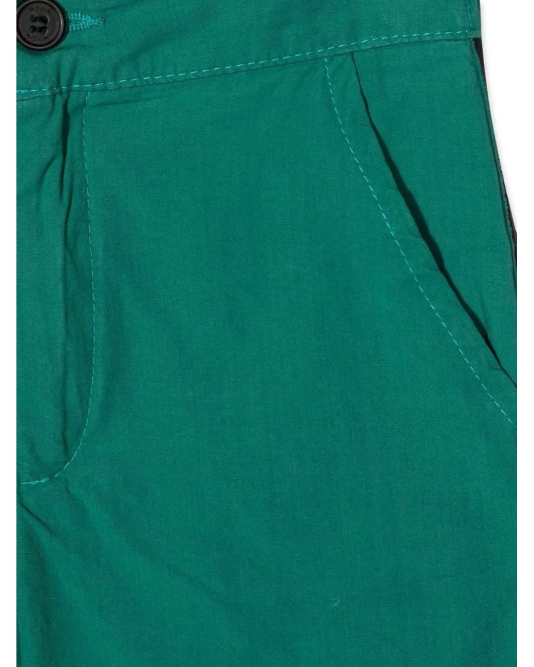 MSGM Green Cotton Bermuda